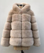 Load image into Gallery viewer, The Nadia Hooded Fur Coat
